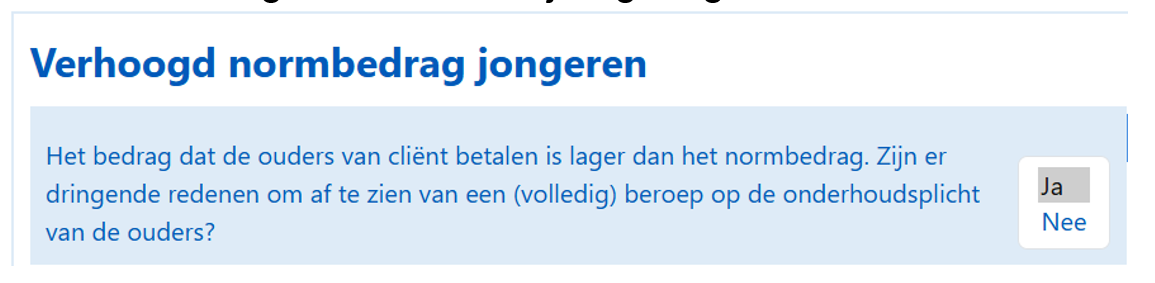 scherm loh jongerennorm dringende redenen afzien ouderbijdrage jn