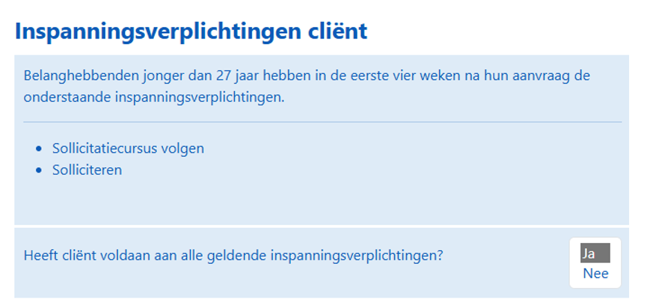 scherm inspanningsverplichtingen jongere