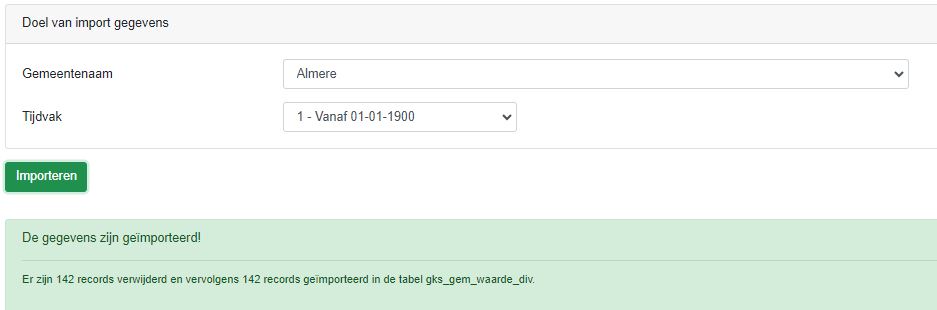 gegevens zijn geimporteerd
