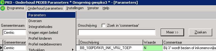 Scherm parameters
