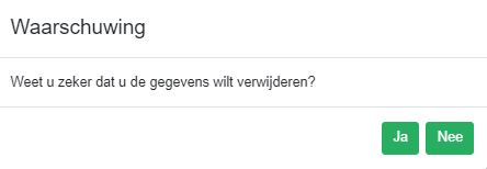 waarschuwing gegevens verwijderen
