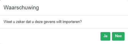 waarschuwing gegevens importeren