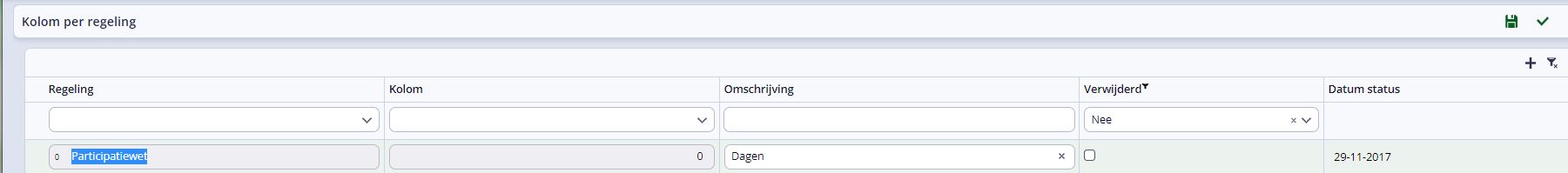Kolom per regeling